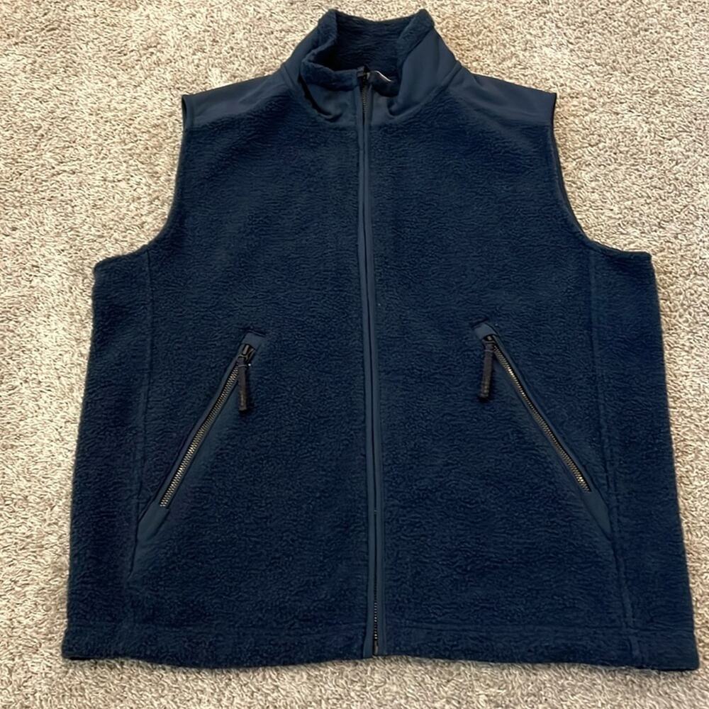 NEW NWT Men’s Oobe Fleece Front Zipper Vest Navy Golf Casual M Medium‎